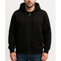 Mens PLUS SIZE ZIP HOODIE Plain Winter Fleece Jumper Sweatshirt Pockets