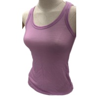 MERINO SKINS Wool Ladies V-Neck Tee Thermal Top Sleeveless Tank - Hyacinth