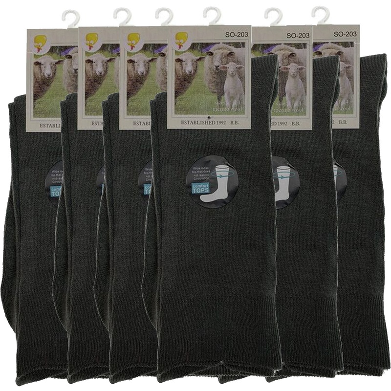 Buy Merino Wool Men's Loose Top Thermal Socks Diabetic Comfort Circulation 6 Pairs MyDeal