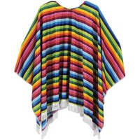 MEXICAN PONCHO Spanish Costume Wild West Cowboy Party Bandit Fancy Dress Fiesta