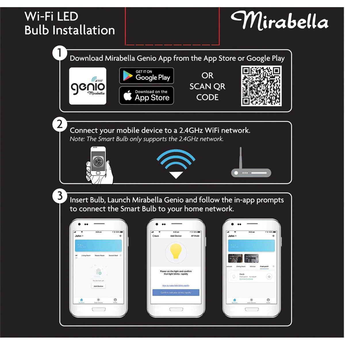 Mirabella colour deals changing light bulb