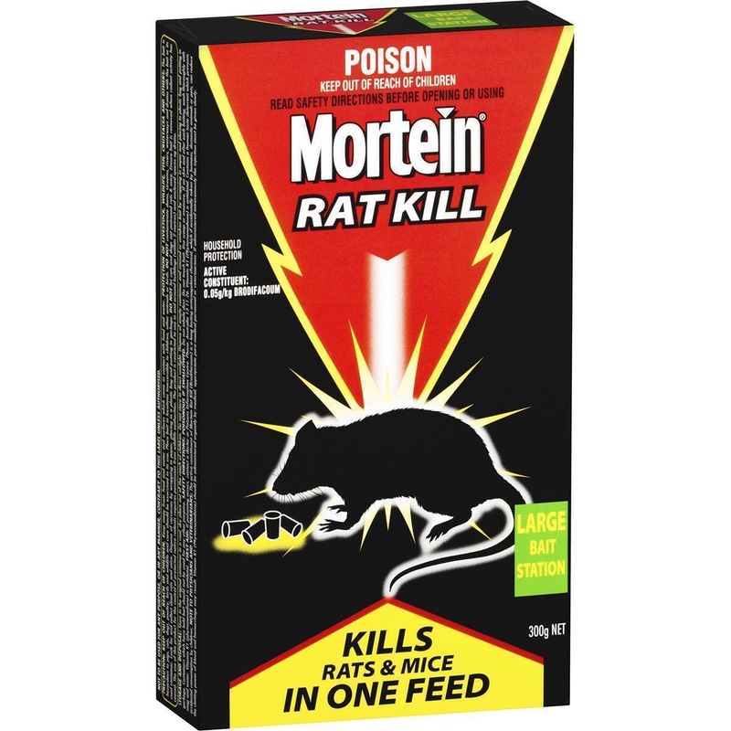Buy Mortein Rat Kill Bait Station Large 300G Kills Rats and Mice in One Feed Poison MyDeal