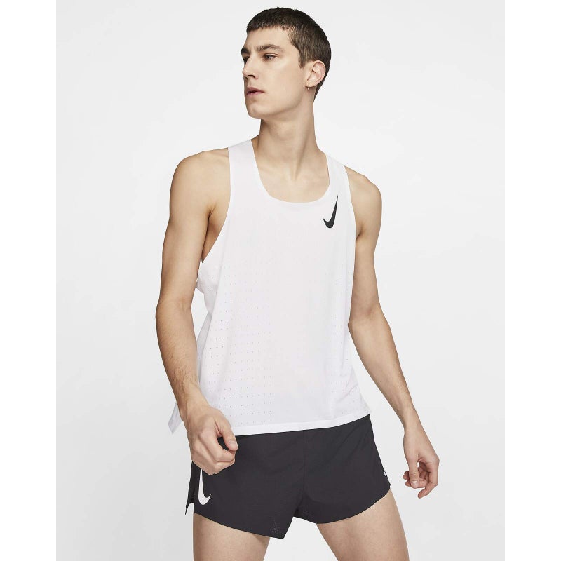 Buy Nike AeroSwift Mens Running Singlet Vest Tank Top - White