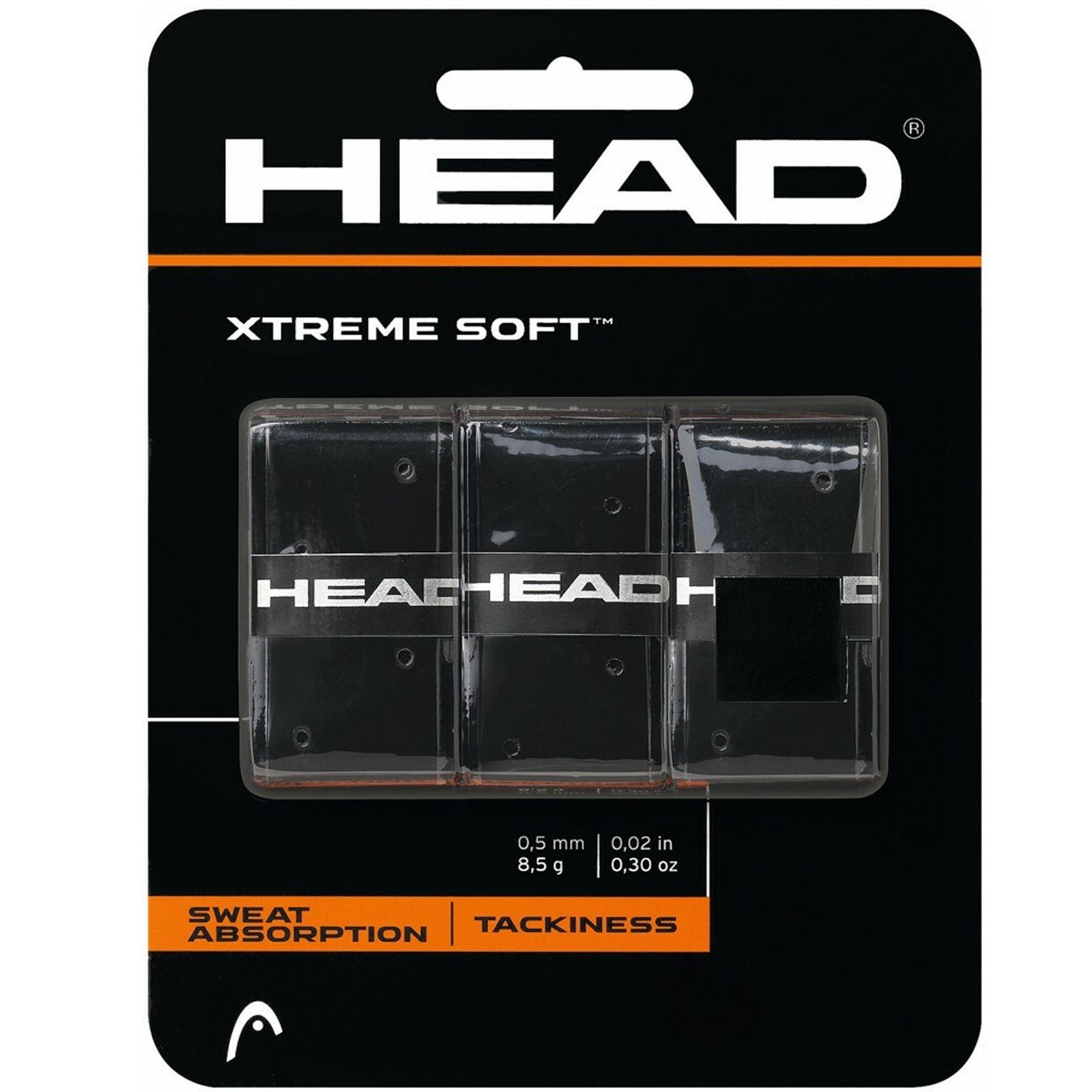 Pack of 3 HEAD XtremeSoft Overgrip Tennis Squash Over Grip Super Tacky Anti-Slip