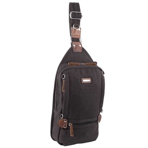Pierre Cardin Canvas Cross Body Bag Travel Shoulder Sling - Black
