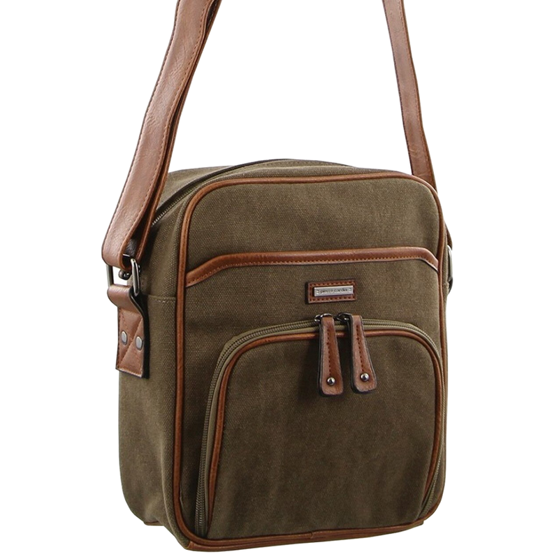 Pierre Cardin Canvas Cross Body Messenger Bag Mens Ladies Satchel Day ...