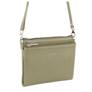 Pierre Cardin Ladies Cross Body Bag Leather Clutch Shoulder Sling Womens - Sage