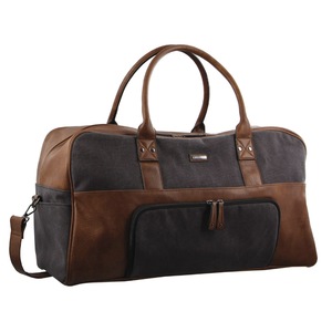 Pierre Cardin Mens Canvas Travel Overnight Bag Business Luggage Duffel Weekend - Black
