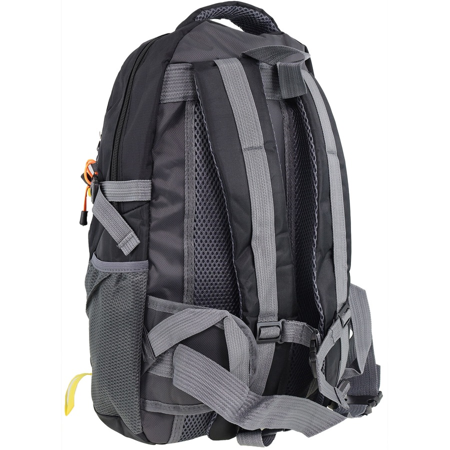 Pierre Cardin Mens 30L Nylon Adventure Backpack Bag Travel Hiking in Black