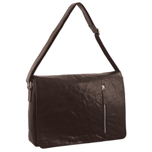 Pierre Cardin Rustic Leather Bag 15" Laptop Computer Messenger Business Travel - Brown