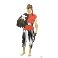 PIRATE MAN Costume Carribbean Halloween Buccaneer Fancy Dress Cosplay