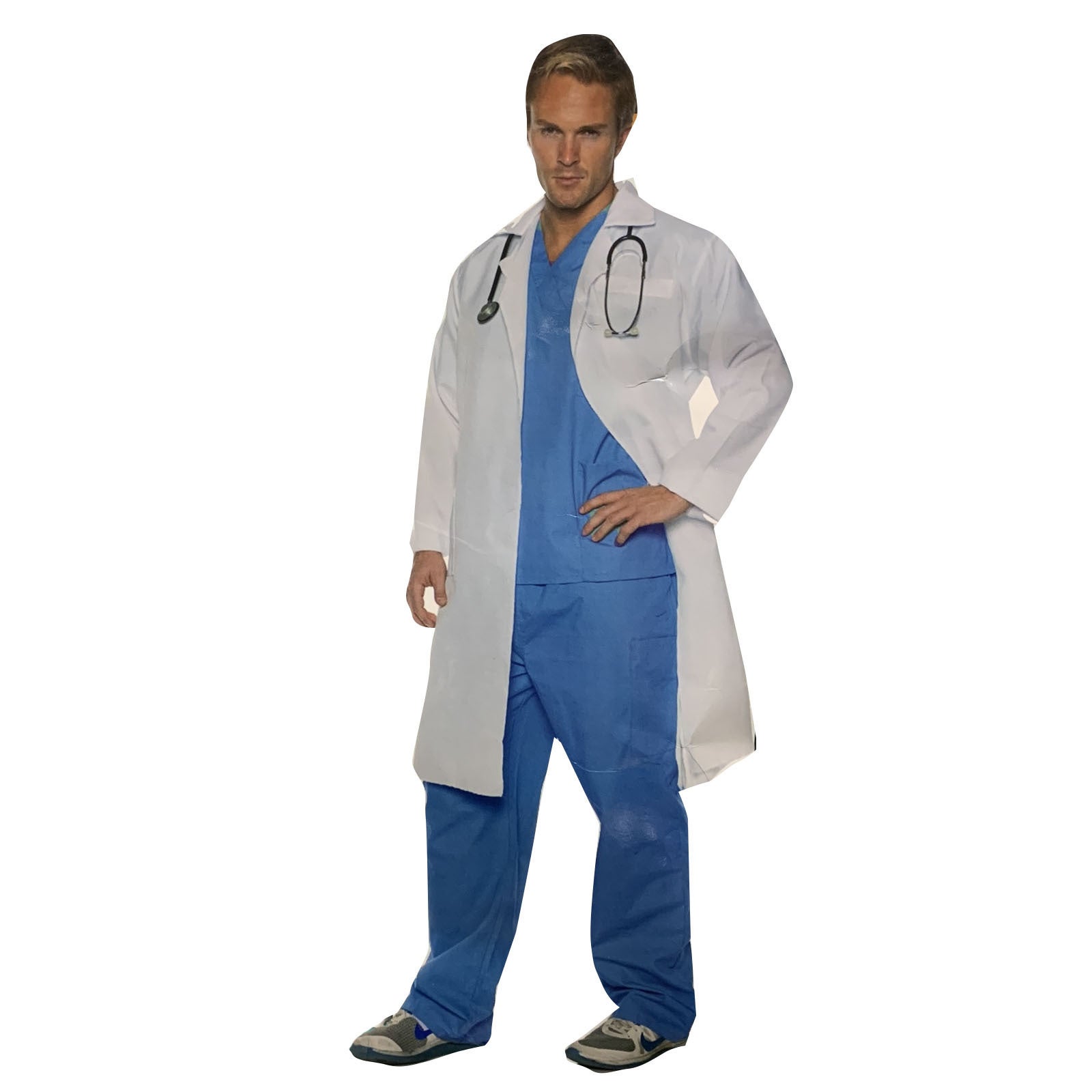 White Doctor's Lab Coat Men's Size 48 Costume Halloween Party School Theater 