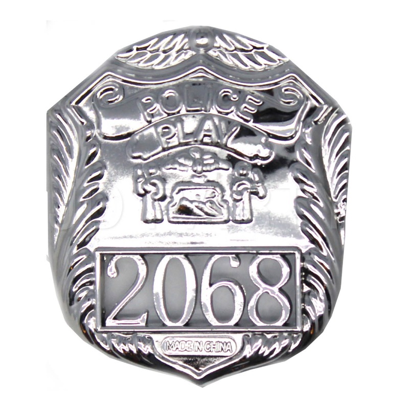 Buy POLICE BADGE Costume Accessory Plastic Silver Fancy Dress Party ...