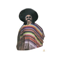 PREMIUM MEXICAN PONCHO Spanish Costume Wild West Cowboy Party Bandit 2179