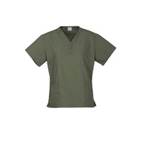 Premium Womens V-Neck Scrubs Top Ladies Hospital Dentist Nurse Uniform - Sage