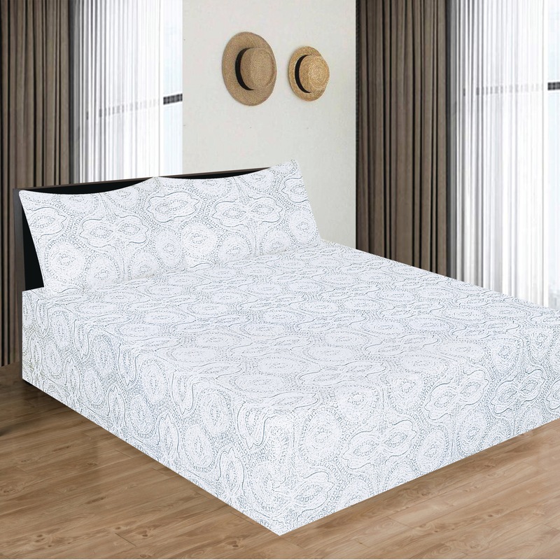 Buy Queen Luxury 100 Cotton Flannelette Fitted Bed Sheet & 2 Pillow