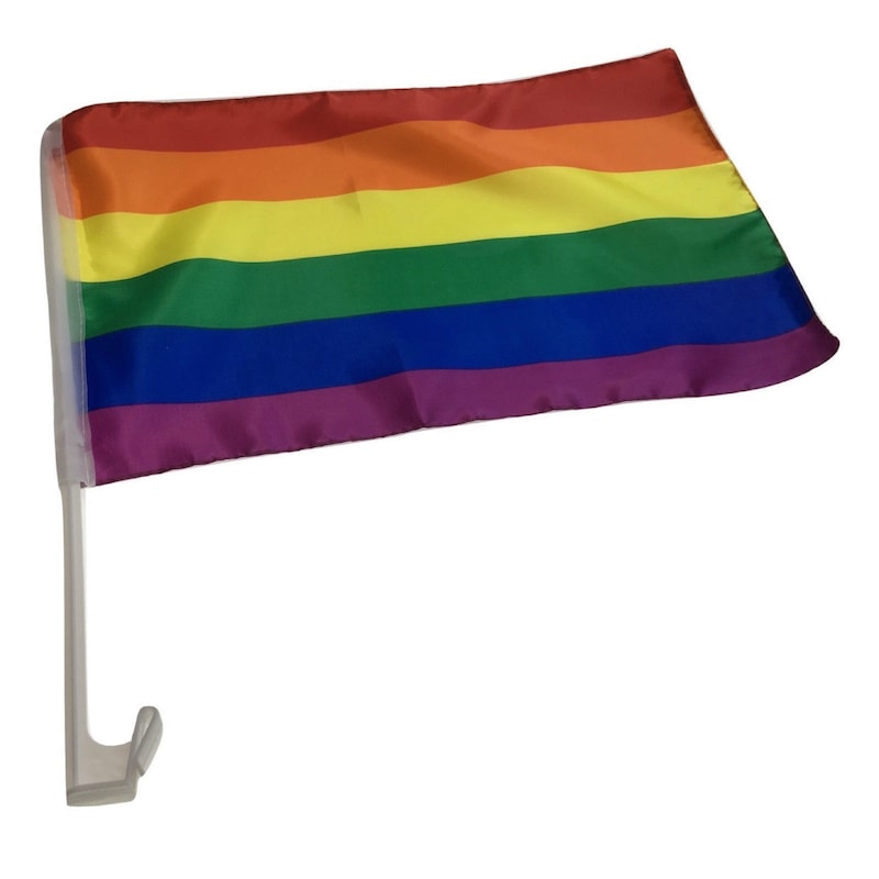 Buy RAINBOW CAR FLAG w Window Clip Flags Australia Day 30cm x 45cm LGBT ...