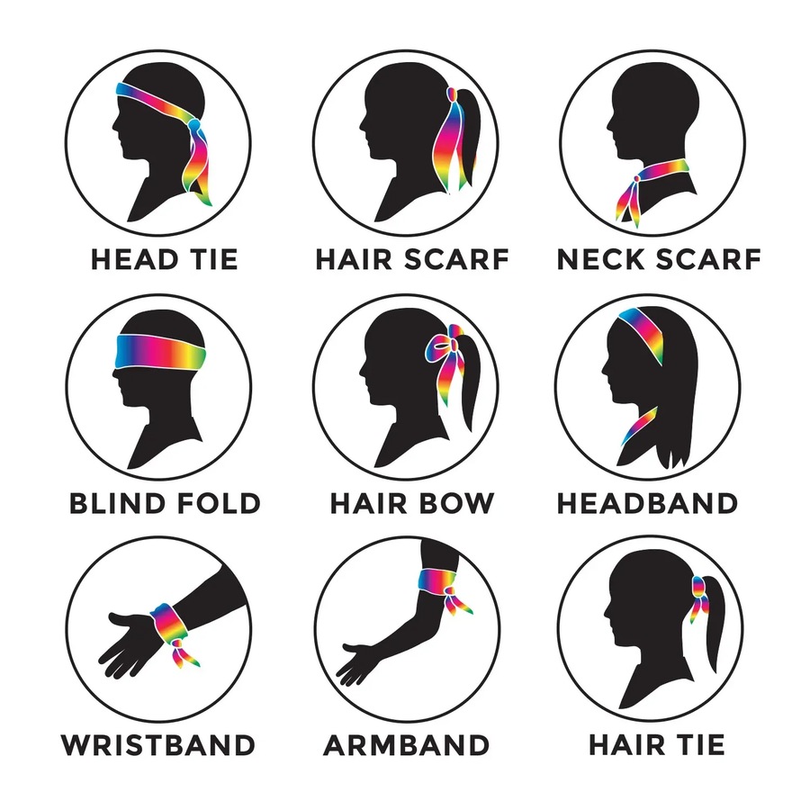Rainbow Long Headband Band Gay Pride Scarf LBGTQ Hair Tie Headband Costume Party