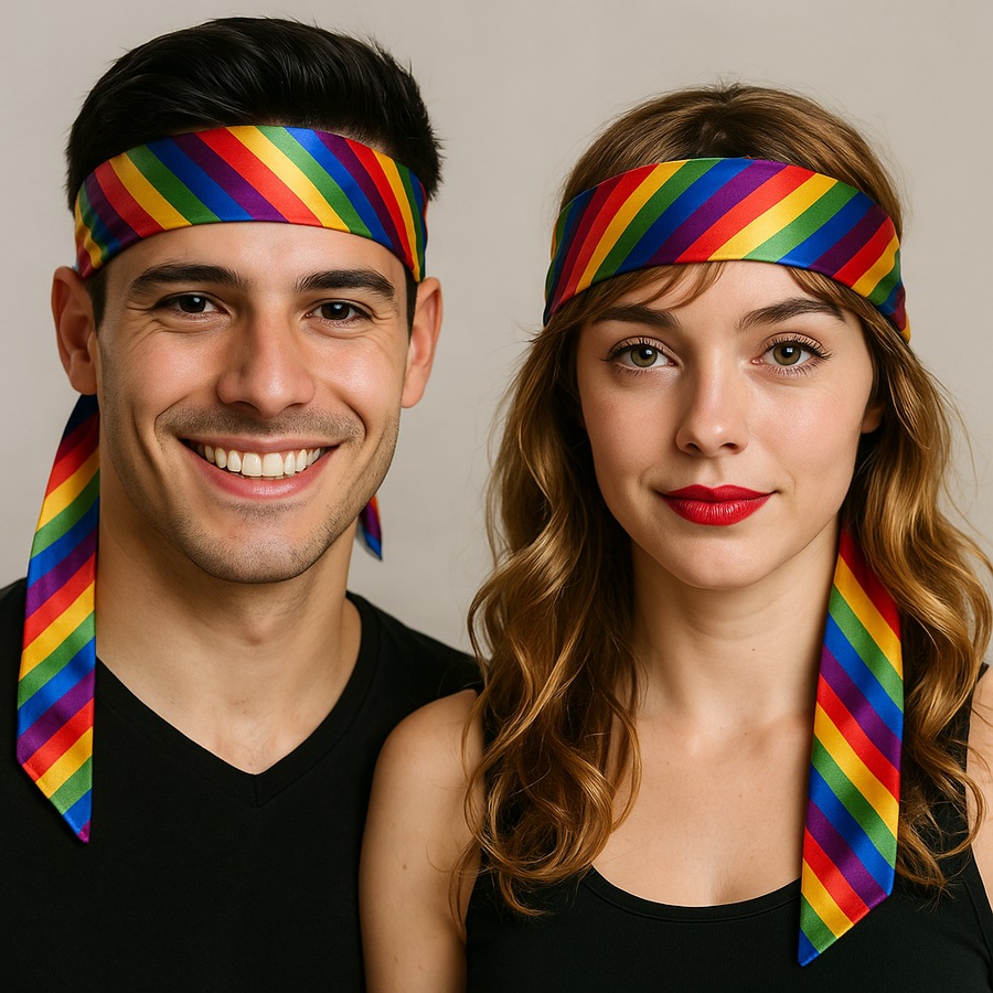 Rainbow Long Headband Band Gay Pride Scarf LBGTQ Hair Tie Headband Costume Party