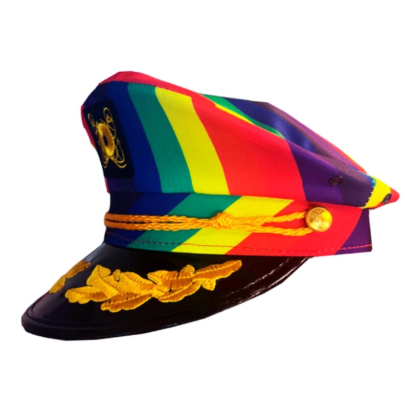 Buy Rainbow Sailor Cap Costume Hat Pride Burning Man Festival Mardi ...