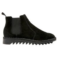 Ripple Sole Mens Ducatti Chelsea Suede Desert Boots Shoes Slip On - Black