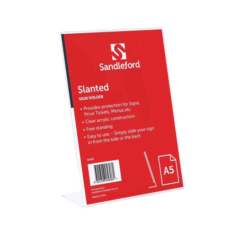 Buy Sandleford A5 Slanted Sign Holder Portrait 21cm x 4.5 x 14.8cm (W x
