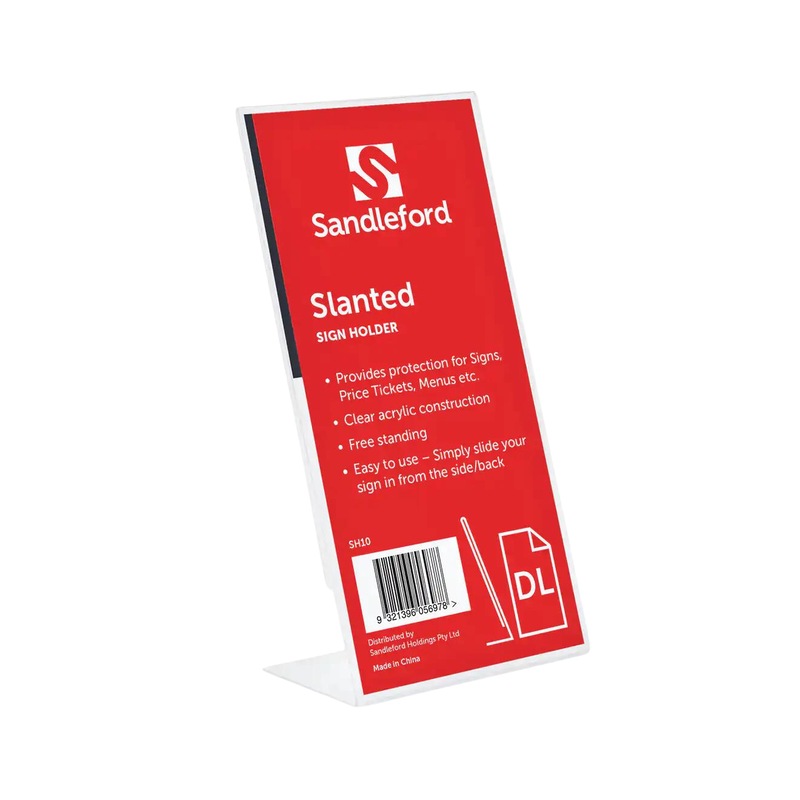 Buy Sandleford DL Slanted Sign Holder Portrait W11cm x D5cm x H22cm