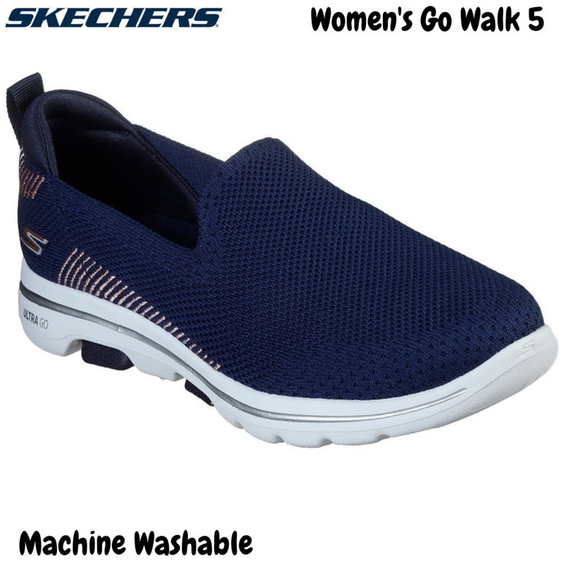 Skechers Women's Go Walk 5 Slip On Machine Washable Sneakers Shoes ...