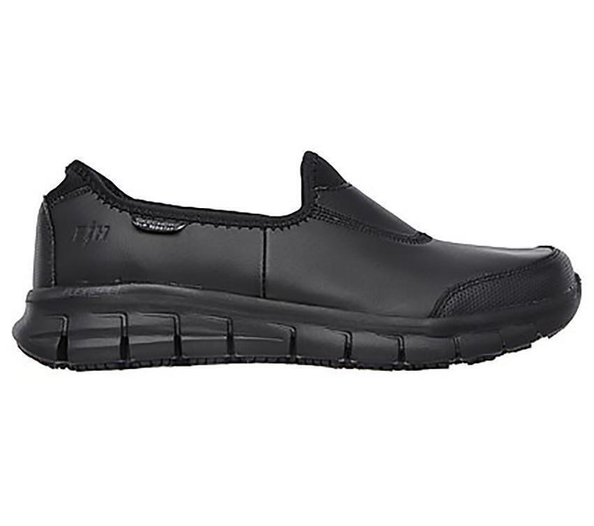 skechers womens black work shoes