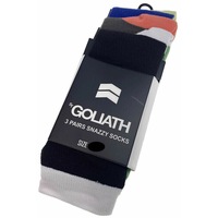 3PK Mens ST GOLIATH The Block Crew Socks Snazzy Sox Cotton Blend - Multi