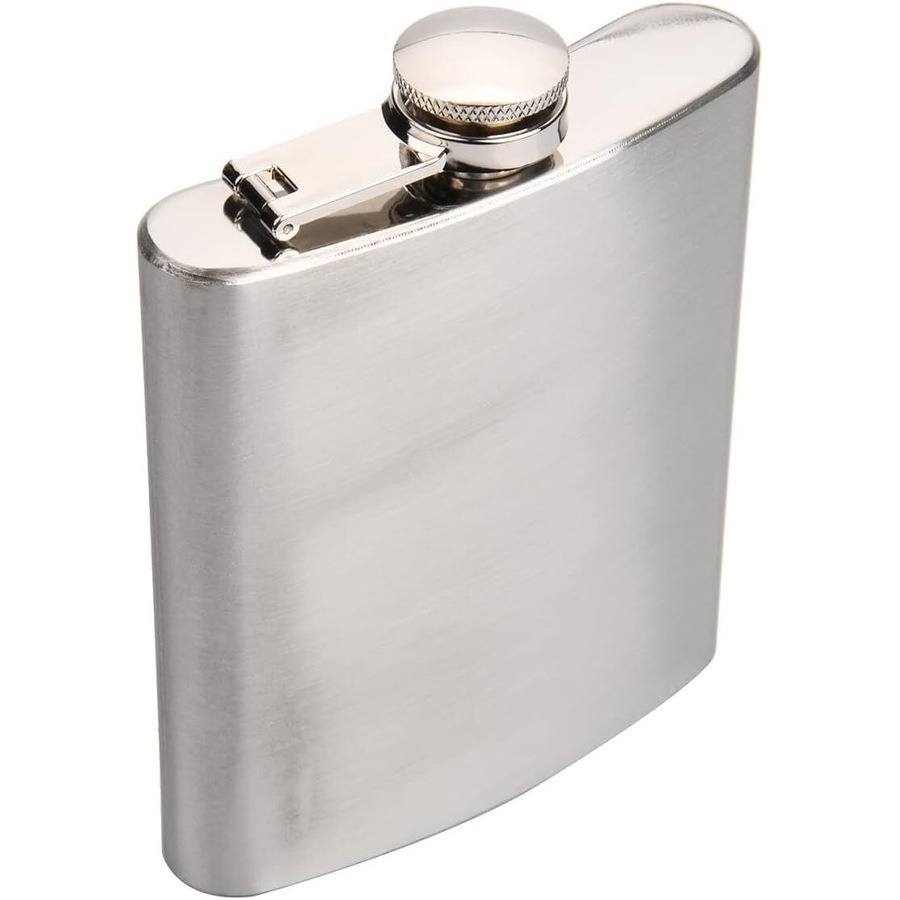 Stainless Steel Classic 270ml 9oz Travel Hip Flask in Silver