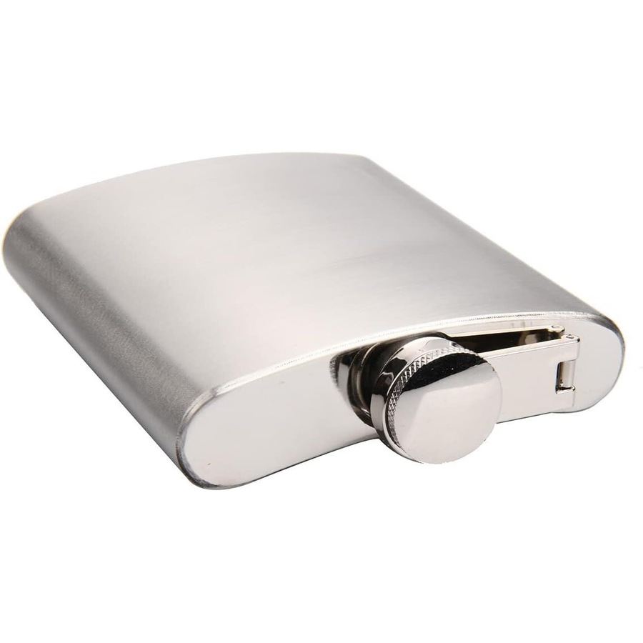 Stainless Steel Classic 270ml 9oz Travel Hip Flask in Silver