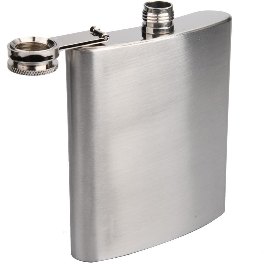 Stainless Steel Classic 270ml 9oz Travel Hip Flask in Silver