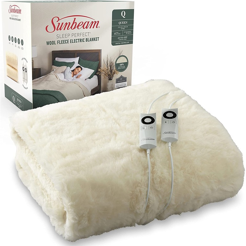 Buy Sunbeam Sleep Perfect Wool Fleece Heated Soft Washable Blanket