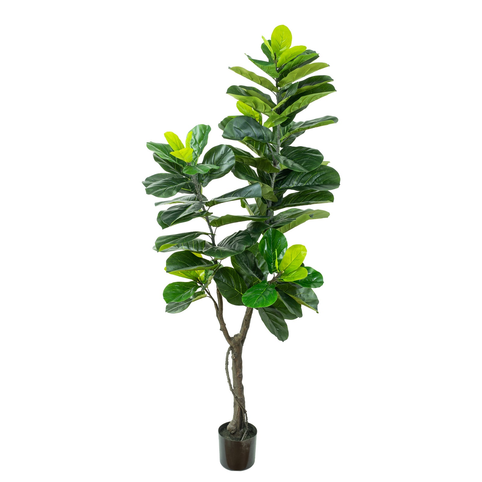 Tall 180cm Potted Faux Fiddle Fig Leaf Plant Green Artificial Flower Fake