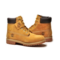 TIMBERLAND Mens 6" Premium Waterproof Boots Original Yellow Shoes - Wheat Nubuck