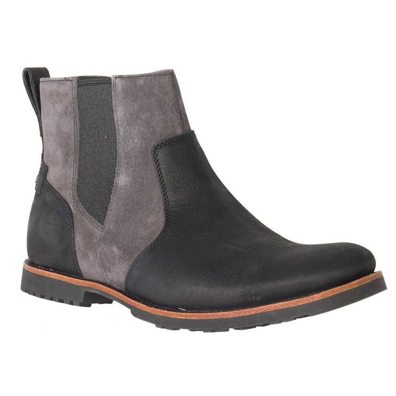 TIMBERLAND Men's Kendrick Chelsea Boots Pull On Shoes with Zip Black