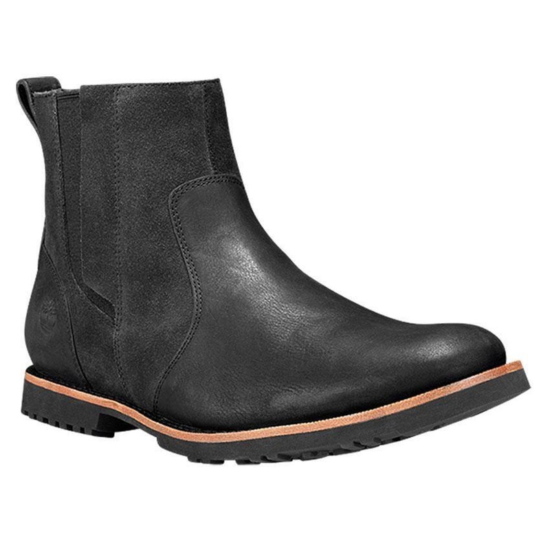 TIMBERLAND Men's Kendrick Chelsea Boots Pull On Shoes with Zip Black