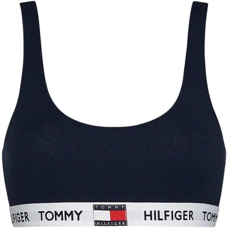 Buy Tommy Hilfiger Crop Top Logo Underband Organic Cotton Bralette Tank -  Navy - MyDeal