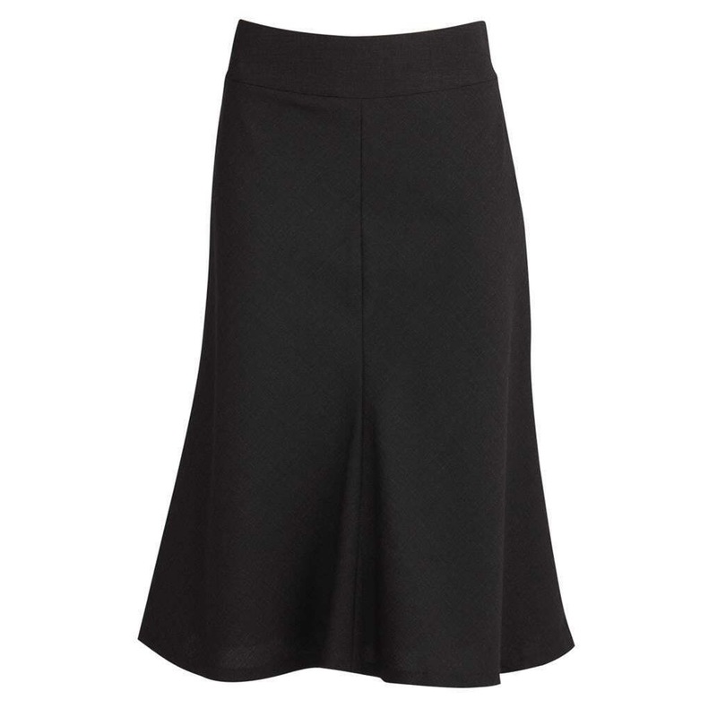 Buy Women's Fluted 3/4 Length Below Knee Skirt Work Business Black