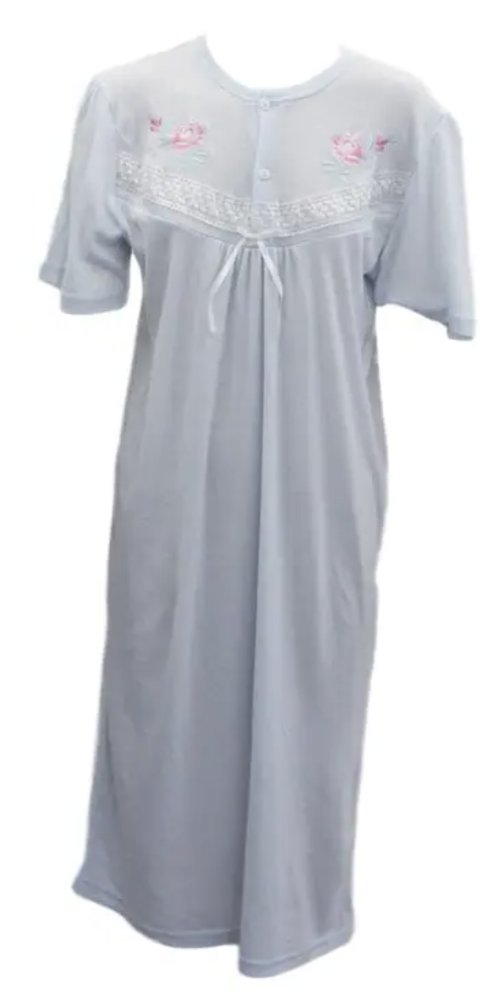 Womens Ladies Cotton Blend Nightie Night Gown Pajamas Pyjamas Sleepwear PJ