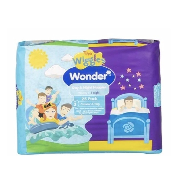 Buy Wonder Pk25 the Wiggles Day & Night Nappies Diapers Crawler 6 11