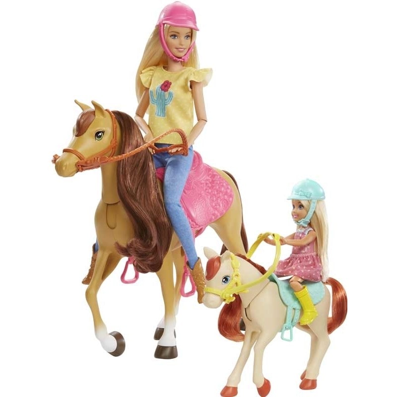 barbie hugs and horses deluxe set