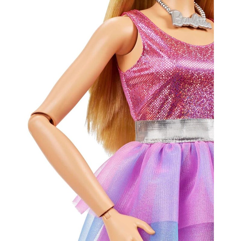 Buy Barbie Large doll - Blond Hair and Shimmery Pink Dress 28 71cm HJY02 -  MyDeal