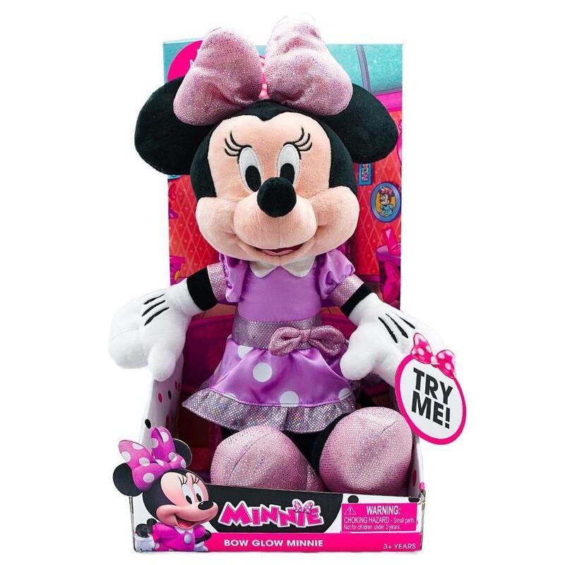 Disney Junior Interactive Minnie Mouse Bow Glow Plush (Talking, Lights ...