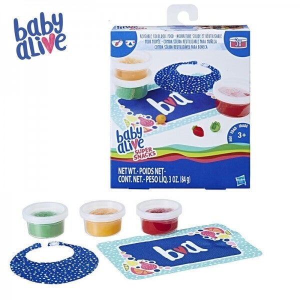 2 Baby Alive Super Snacks Reusable Solid Doll Food Bib and Placemat for sale online 2 Packs
