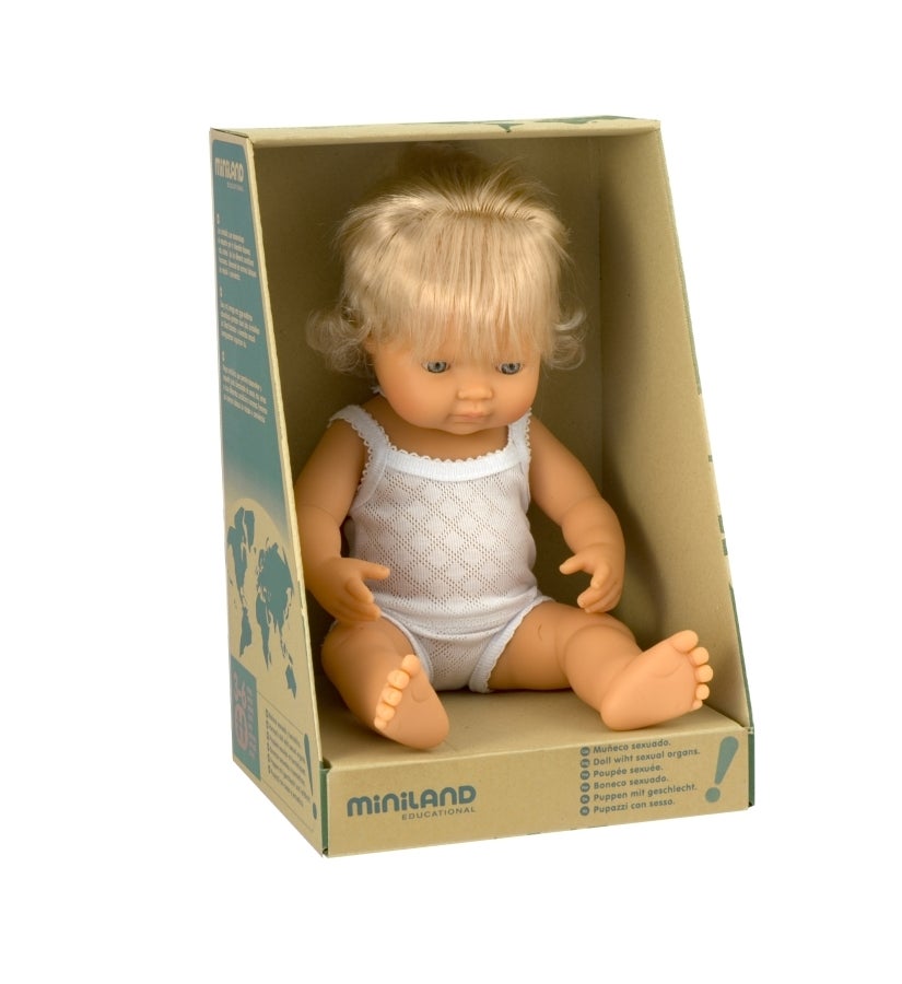 Miniland Educational Baby Doll Caucasian Girl 38cm