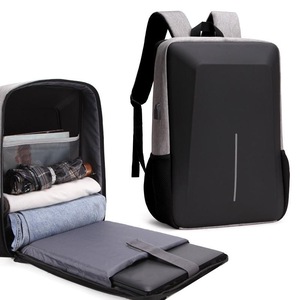 Hard Shell Backpack Alloy Frame Anti-Theft Computer Bag For Men Gray