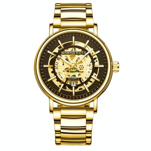 Waterproof Luminous Quartz Watch - Multifunctional Gold-Black-Gold