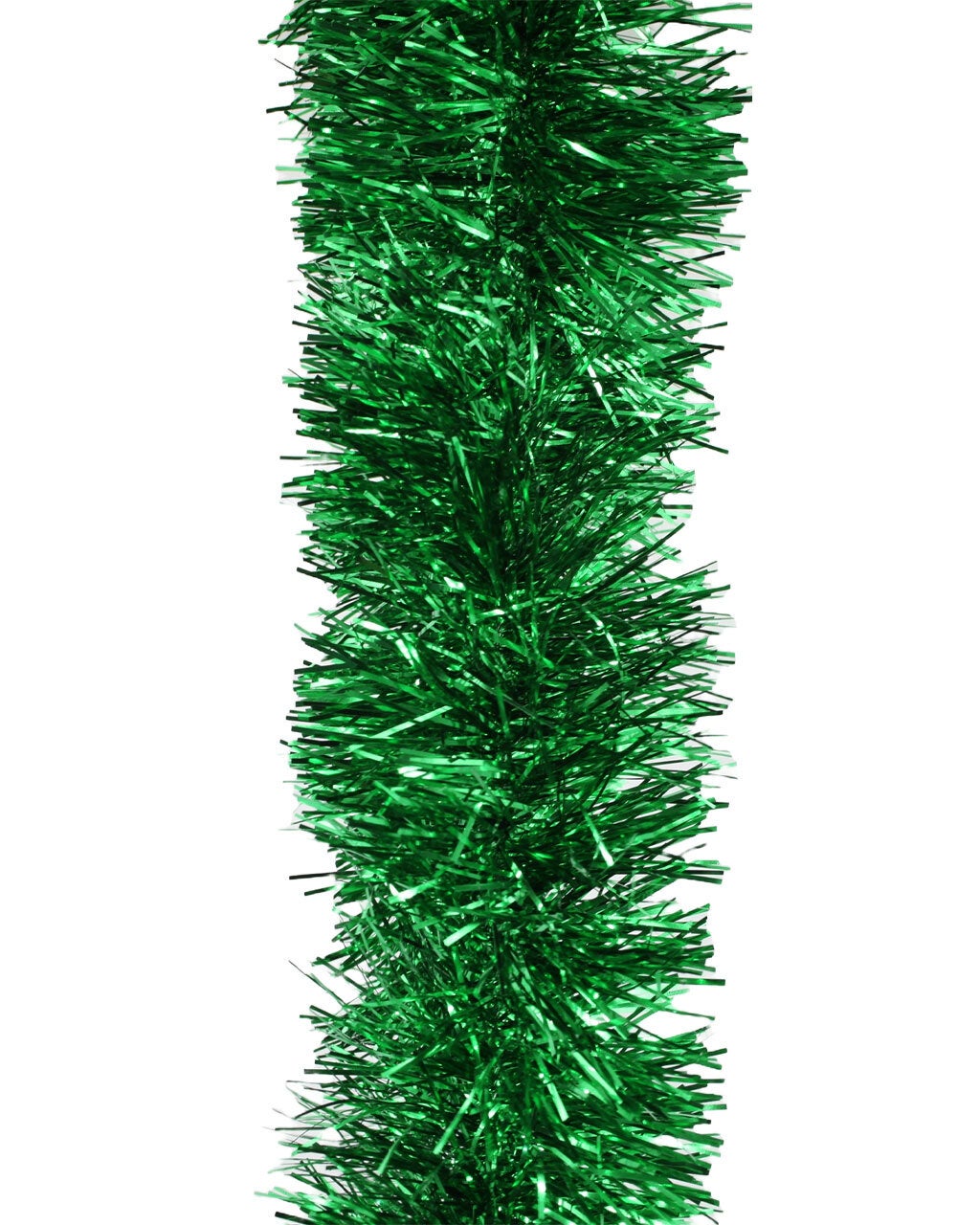 10m GREEN Christmas Tinsel 75mm wide